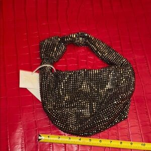 Madison West Black and Gold Shoulder Bag